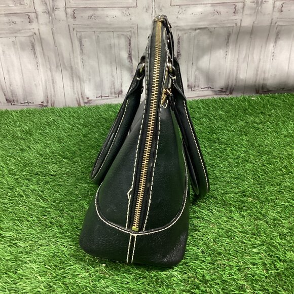Kate Spade Black Leather Dome Satchel Handbag - Picture 3 of 16